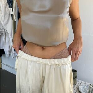 Elegant Lace Trim Nude Panties